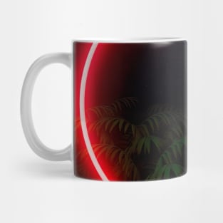 Neon landscape: Red Circle & tropic Mug